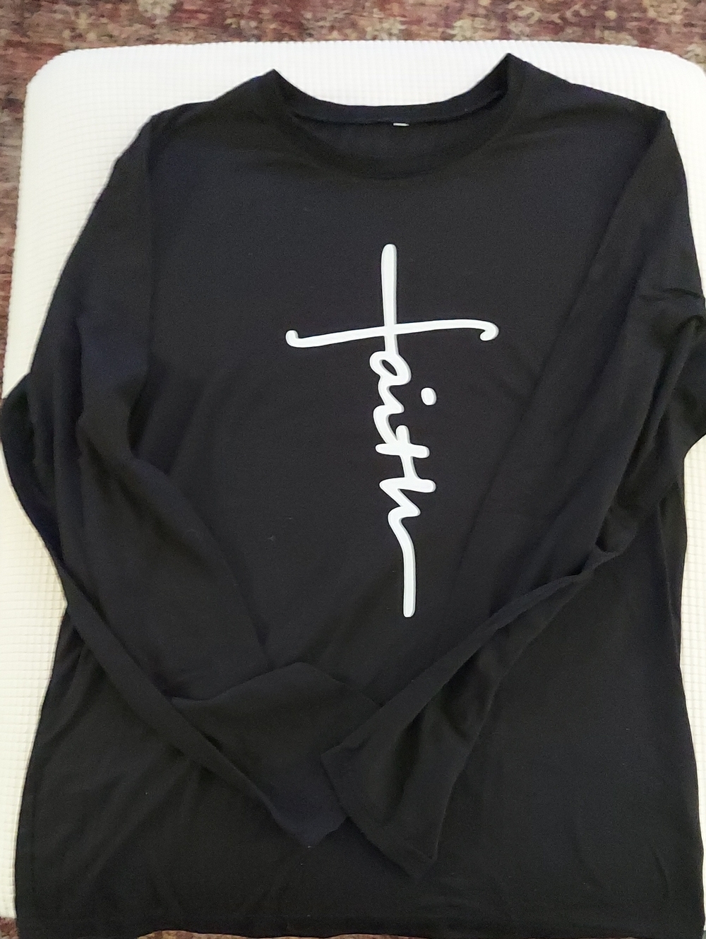 Men's Black Long-Sleeve 'Faith' Graphic Shirt